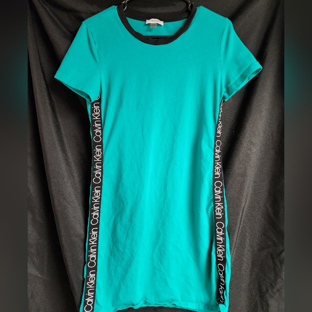 Calvin Klein Turquoise Logo Dress
